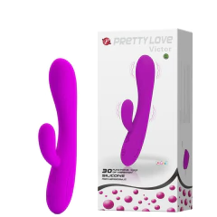 200251 | Vibrador Ponto G com Estimulador Clitoriano Recarregável com 30 Modos de Vibração – PRETTY LOVE VICTOR – BI-014282