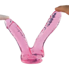 304466 | Dildo Duplo Realístico - Transparente - Sem Embalagem - 17,3 x 3,5 - SI - E-VARIEDADES