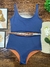BIQUINI SARA AZUL MARINHO E CARAMELO - TOP DUAS ALÇAS DUPLA FACE - PLUS SIZE - comprar online