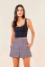 Cropped Feminino Alca Larga Recortes Elastico My Place