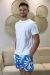 Short de Praia Masculino Beachshort Estampado Nina Azul Colcci