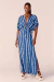 Vestido Feminino Estampado Listras Repaginado Longo Fenda My Place