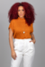 Blusa Feminina Manga Curta Gola Dobrada Displicent