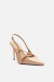 Scarpin Feminino Nude Verniz Salto Alto Slingback Amélia Arezzo