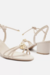 Sandalia Feminina Couro Salto Medio Tiras Metal Arezzo - comprar online