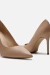 Scarpin Nude Couro Salto Alto Fino Bico Fino - comprar online