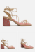 Sandalia Feminina Salto Medio Nude Colorida Amarração Arezzo - comprar online