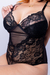 Imagem do Body Giovanna Em Tule e Renda - Preto