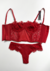Conjunto de Lingerie Iara Corset com Aro Em Renda Chantilly Sem Bojo - Confortável e Versátil - RUBI - Nanda lingeries