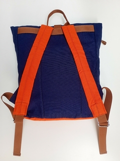 Mochila Rebeca azul com laranja - comprar online