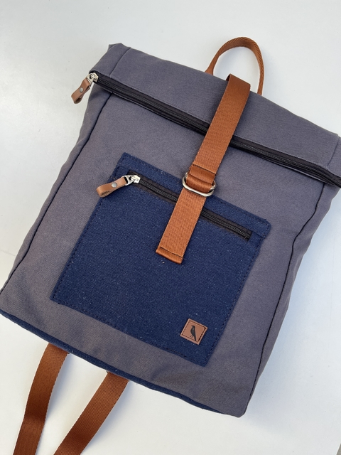 Mochila Rebeca Grafite e Azul