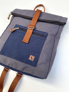 Mochila Rebeca Grafite e Azul - loja online