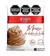 Mousse de dulce de leche en paquete de 500g, con advertencias sobre exceso de azúcares y grasas.