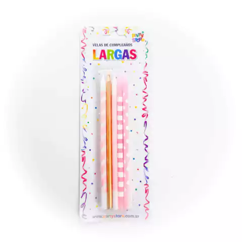 Velas Largas Tonos Rosas