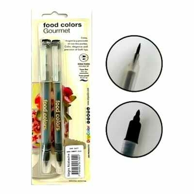 Marcadores de color para repostería, color negro, con punta doble para decoración de alimentos.