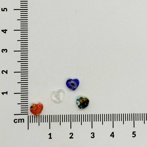 DIJE CORAZÓN PASANTE DE MURANO X 4 UNIDADES