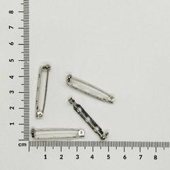 BASE DE PRENDEDOR 32 MM CON TRABA X 4 UNIDADES