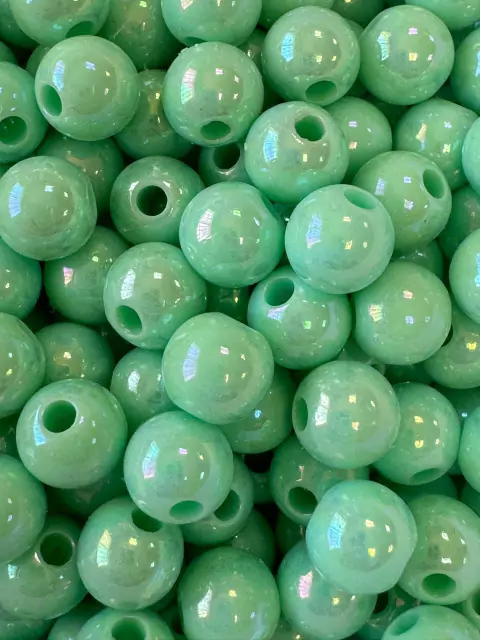 Perla Plástica Verde Perlada