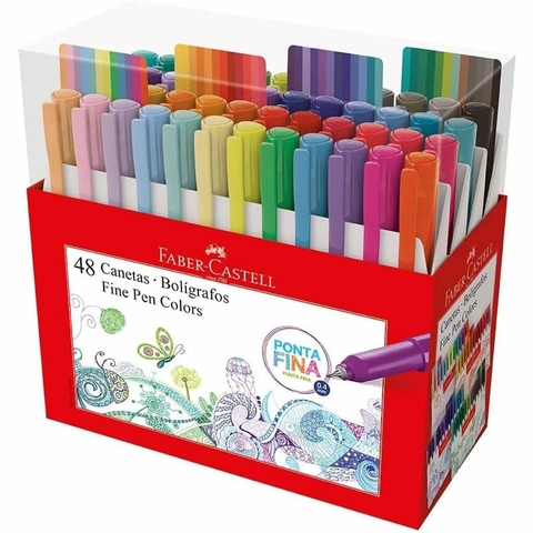 CANETAS FINE PEN COLORS FABER CASTELL COM 48 CORES