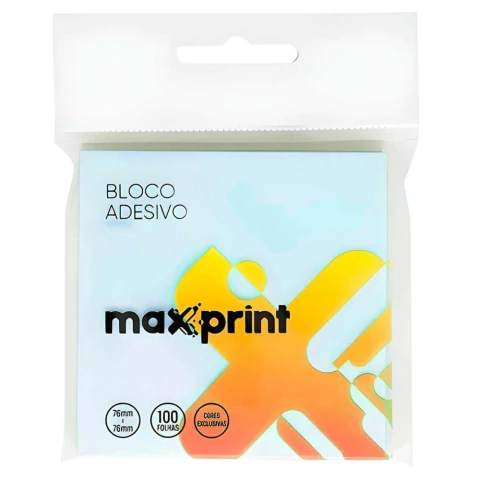 BLOCO ADESIVO MAXPRINT COM 100F 76X76MM REF 74000119 - AQUA