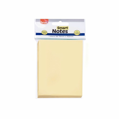 BLOCO ADESIVO BRW COM 100F 76X102MM REF BA7501 - AMARELO