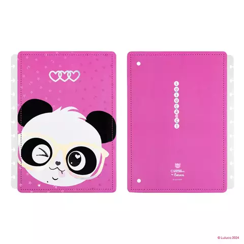 CAPA E CONTRACAPA PANDALU GLOW PARA CADERNO INTELIGENTE MEDIO