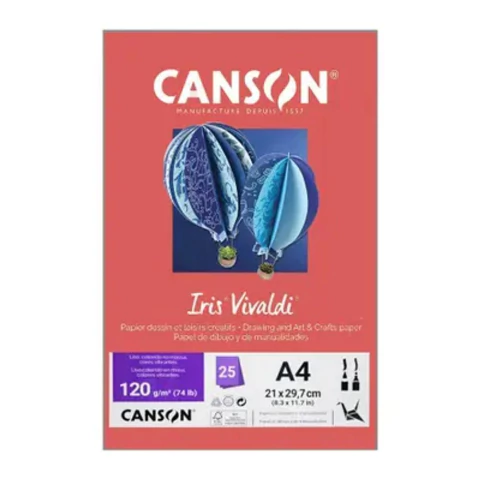 PAPEL CANSON IRIS VIVALDI COM 25F A4 120G - VERMELHO