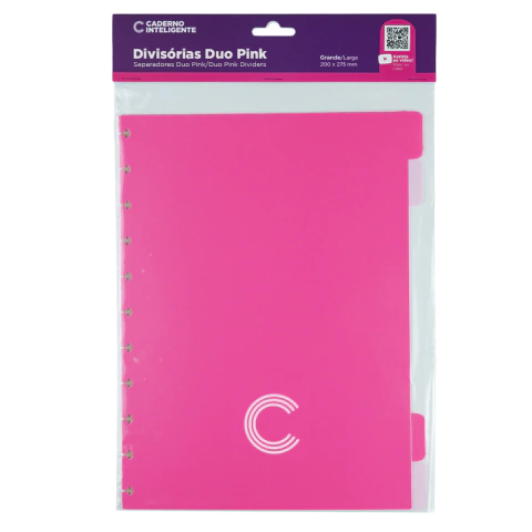 DIVISORIAS DUO PINK PARA CADERNO INTELIGENTE C/4 UN - GRANDE
