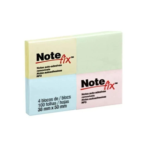 BLOCO ADESIVO NOTE FIX COM 4 E 400F 38X50MM REF PO621HM - TONS PASTEIS