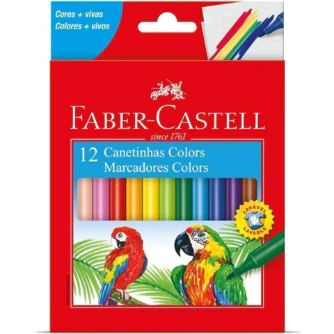 CANETINHA FABER CASTELL COM 12 CORES