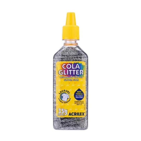 COLA LIQUIDA ACRILEX GLITTER 35G PRATA