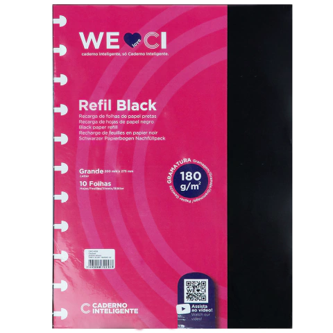 REFIL PARA CADERNO INTELIGENTE GRANDE BLACK 10F