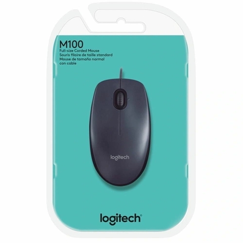 MOUSE LOGITECH COM FIO M100 CINZA CHUMBO