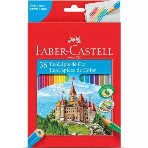LÁPIS DE COR ECOLÁPIS FABER CASTELL COM 36 CORES