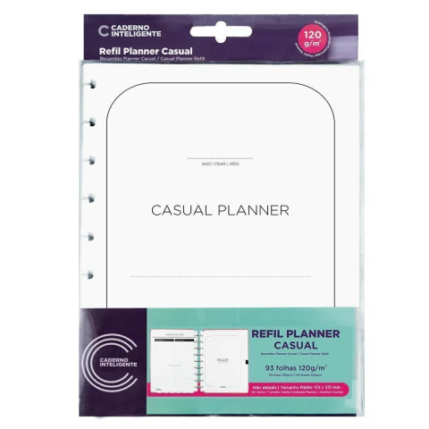 REFIL PARA PLANNER CASUAL CADERNO INTELIGENTE MEDIO