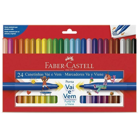 CANETINHA VAI E VEM FABER CASTELL COM 24 CORES