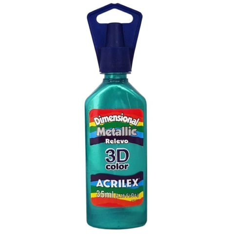 TINTA ACRILEX DIMENSIONAL METALLIC 35ML - VERDE