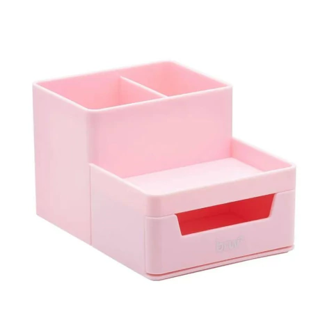 ORGANIZADOR DE MESA BRW COM GAVETA ROSA OR5043