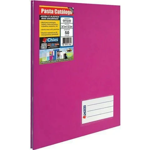 PASTA CATALOGO CHIES OFICIO COM 50 ENVELOPES - PINK