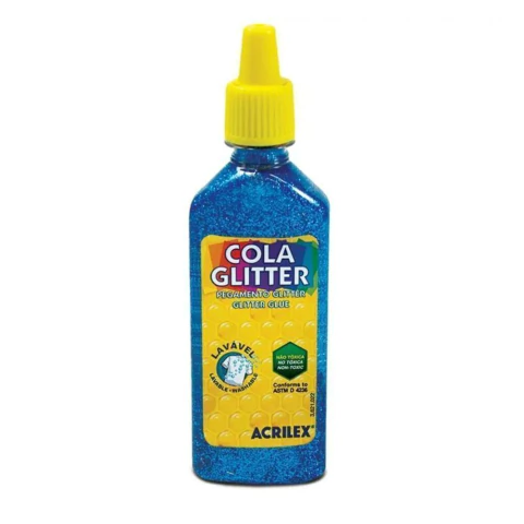 COLA LIQUIDA ACRILEX GLITTER 23G - AZUL