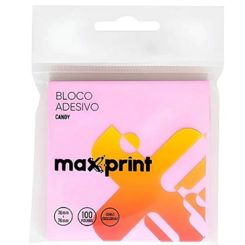 BLOCO ADESIVO MAXPRINT COM 100F 76X76MM REF 74000123 - CANDY