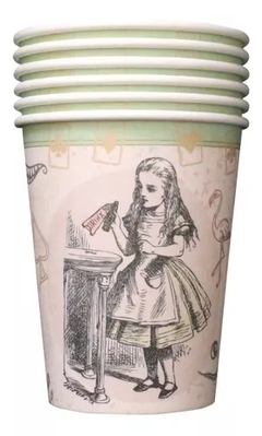 VASO POLIPAPEL ALICIA EN EL PAIS DE LAS MARAVILLAS X8