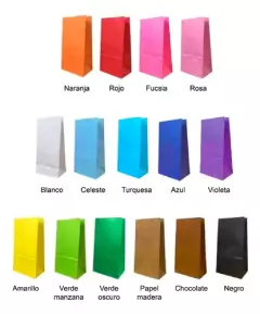 BOLSITAS DE PAPEL DE COLOR X 10U (12x25)