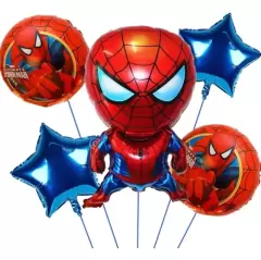 SET DE GLOBOS SPIDERMAN x 5u