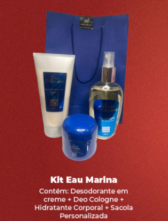 Kit Eau Marina - Desodorante em Creme + Deo Colônia + Hidratante + Sacola