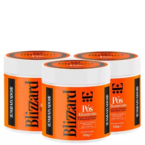 Kit 03 Máscara Pós Alisamento e Relaxamento Blizzard Embaixador 500g