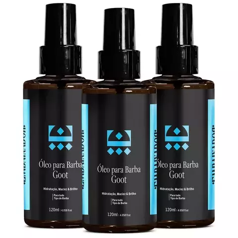 Kit 3 Óleo Hidratante para Barba Goot Embaixador 120ml