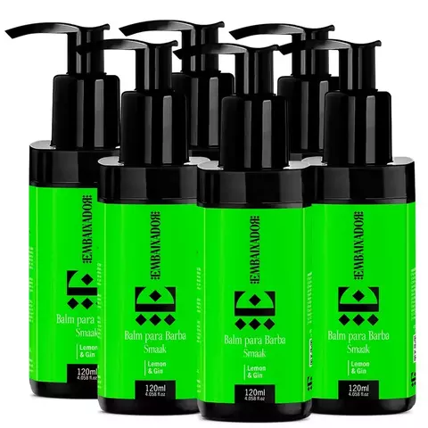 Kit 06 Balm para Barba Smaak Lemon & Gin Embaixador 120ml