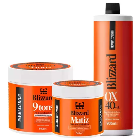Pó Descolorante + Máscara Matiz + OX 40vol Blizzard Embaixador