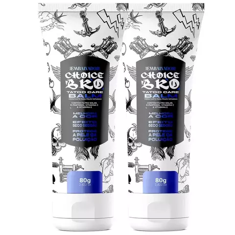Kit 02 Balm para Tatuagem Choice Bro Embaixador 80g